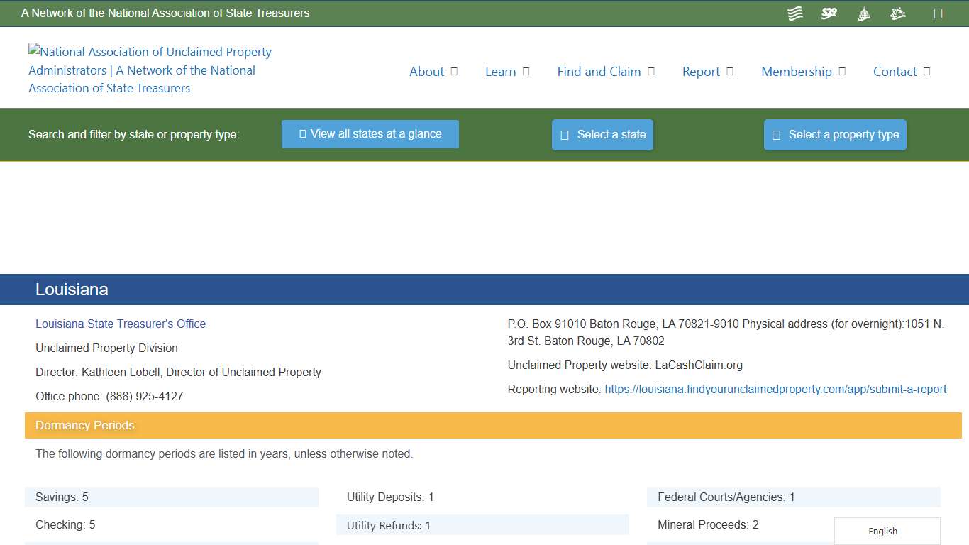 Louisiana – National Association of Unclaimed Property Administrators (NAUPA)